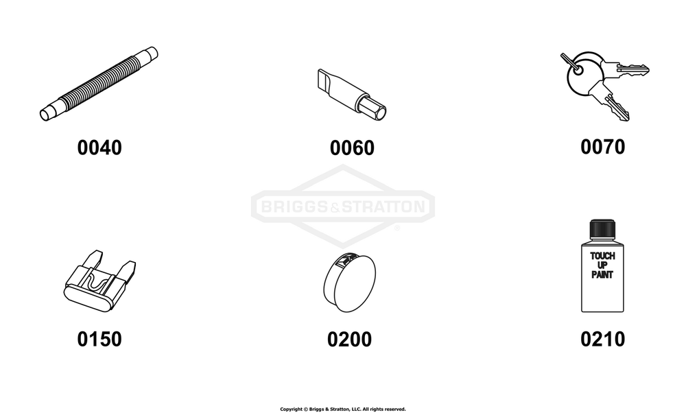Accessory Group Diagram and Parts List for 040494-02  Briggs and Stratton Generator